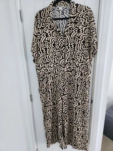 Monki Jumpsuit Womens Black White UK L 12 14 Wide Leg Relaxed Fit Brand New - Picture 1 of 8