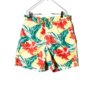 Nautica Men's L Yellow Hawaiian Style Calathea Botanical Swim Trunks - Picture 1 of 16