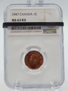 1947 CANADA MS64 RD NGC GRADED Canadian 1 CENT #BT433 - Picture 1 of 6