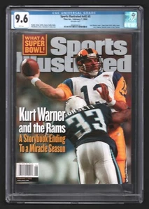 Kurt Warner SPORTS ILLUSTRATED Super Bowl 34 Feb 7, 2000 Newsstand CGC 9.6 - Picture 1 of 2