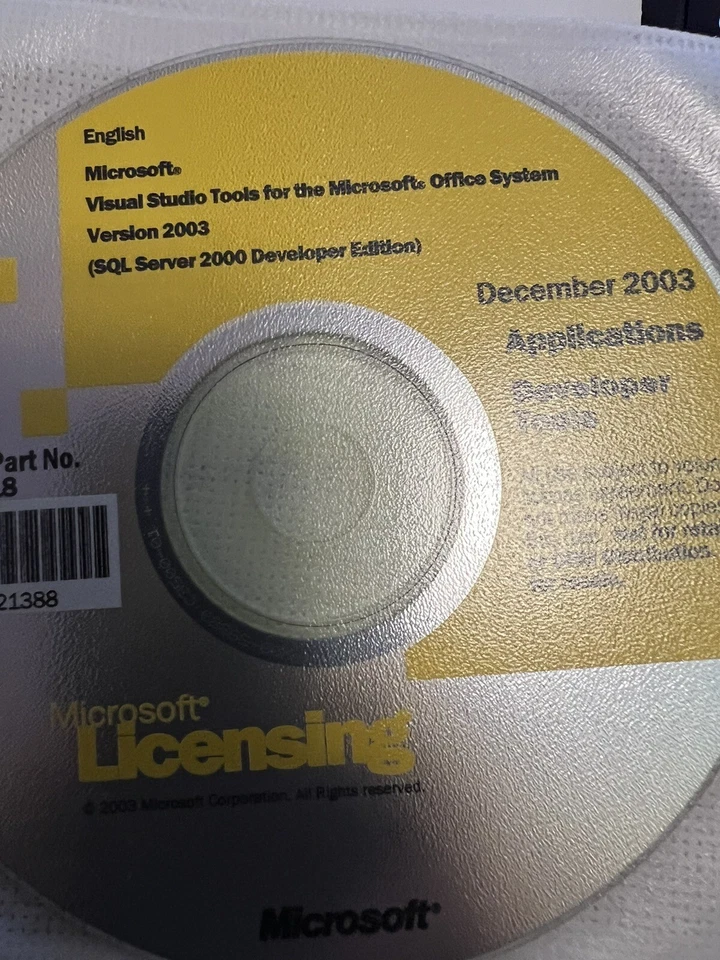 Microsoft Visual Studio Tools Version 2003 - Image 1 of 1