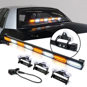 Xprite 35" White Amber Mix LED Strobe Light Rear Bar Emergency Traffic Advisor - Foto 1 di 7