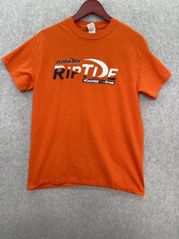 Pepperdine University Orange T Shirt RipTide  #WAVESUP Short Sleeve Size Medium Cover