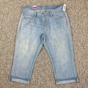 Old Navy Jeans Womens 6 Blue Denim Diva Cropped Low-Rise Non-Stretch Pants NWT - Picture 1 of 15