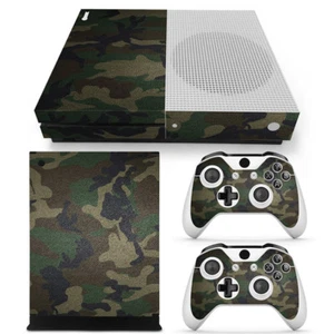 For Xbox One S Console & 2 Controllers Green Camo Vinyl Skin Wrap Decal - Picture 1 of 1