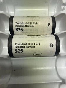 2012 P&D Presidential $1 Coin Benjamin Harrison Roll of 25 in Original Wrap - Picture 1 of 1