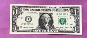 2021 STAR NOTE DOLLAR BILL 500,000 RUN I 03500754* - Picture 1 of 3