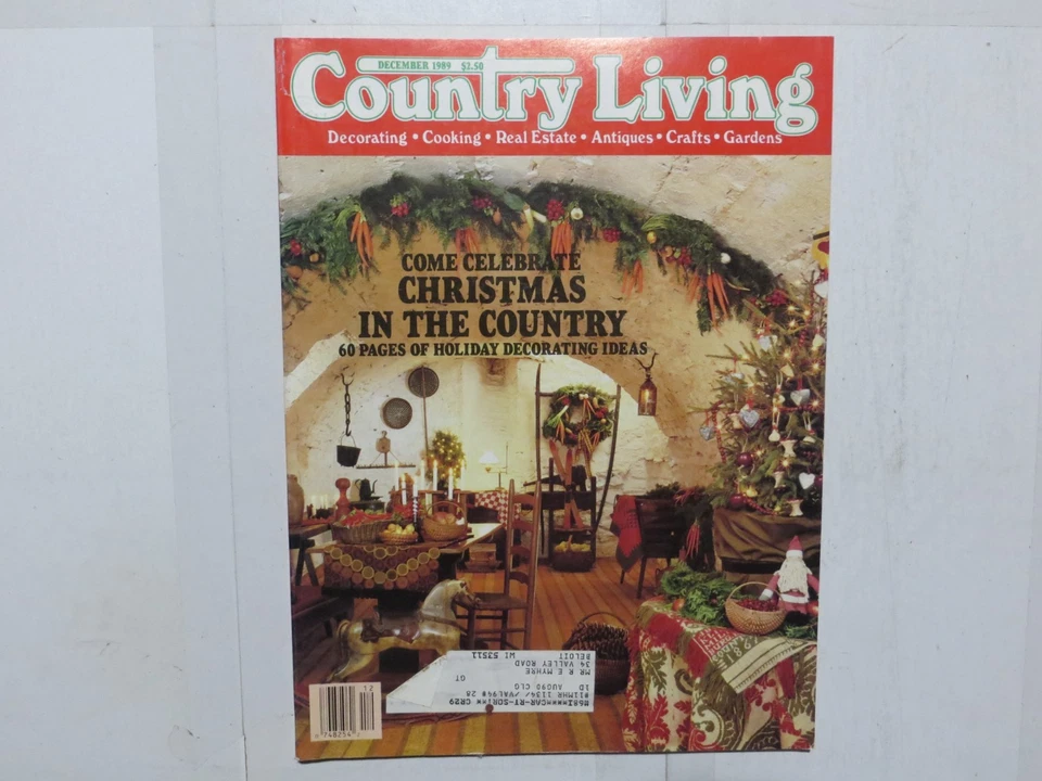 Country Living Magazine Decorating Crafts Cooking Real Estate 1989 December 3T - Image 1 of 1
