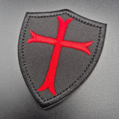 Aufnäher Patch Abzeichen Christentum Klett Flausch Kreuzritter Kreuzzüge Templer - Bild 1 von 2