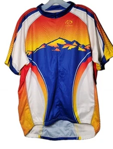 Primalwear Cycling Jersey Men 2XL Bull Skull Full Zip Short Sleeve Bike - Picture 1 of 7