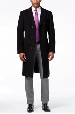 Abrigo de lana Lauren Ralph Lauren para hombre 44R Lg negro vestido abrigo Columbia Foto 1 de 4