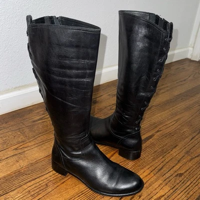 Botas hasta la rodilla de cuero negras Sesto Meucci para mujer talla 10 Foto 1 de 4