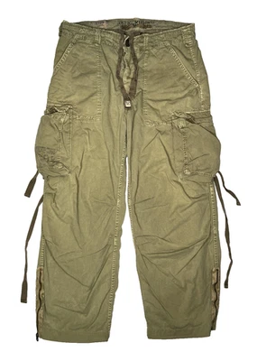 Pantalones De Colección Abercrombie Fitch L 34 Caqui Carga Sueltos Paracaidista Y2K Raro Años 90 Foto 1 de 4