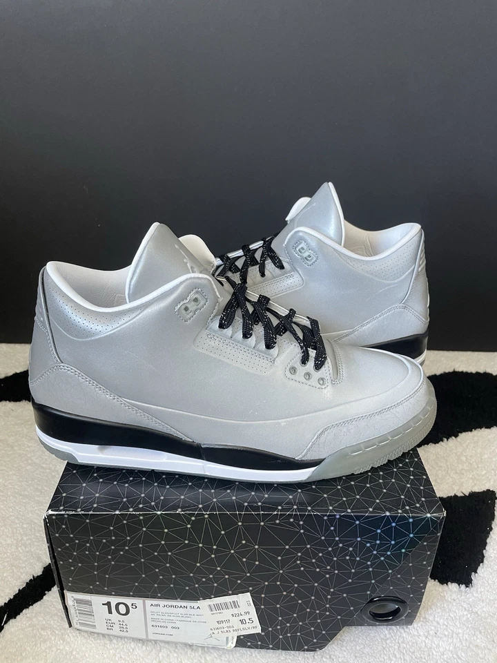 Size 10.5 - Air Jordan 3 5Lab3 Reflective Silver - Image 1 of 4