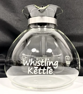 Chaleira de chá Medelco All One 12 xícaras fogão de vidro assobio Schott Duran Alemanha - Imagem 1 de 4