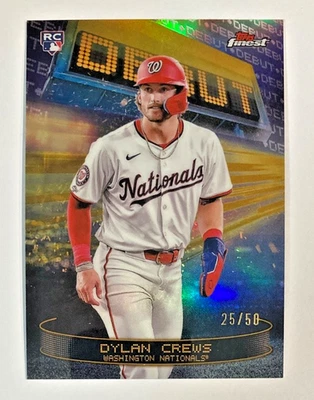 2025 TOPPS FINEST DYLAN CREWS ROOKIE DEBUT GOLD REFRACTOR SP #/50 NATIONALS - Image 1 of 2