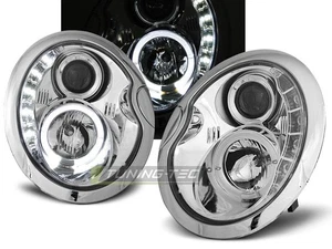 OFFERT Headlights LED for BMW for Mini COOPER R50 R52 R53 Daylight Chrome Free L - Picture 1 of 8