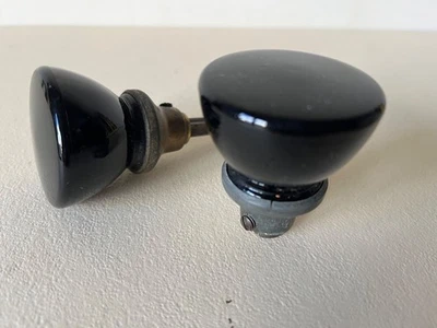 Perillas de puerta antiguas perillas de eje negro de porcelana Foto 1 de 4