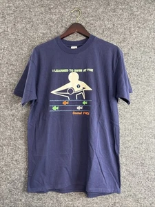 Camisa de una sola puntada de la década de 1990 Central YMCA aprendida a nadar talla L azul jerzees - Imagen 1 de 10