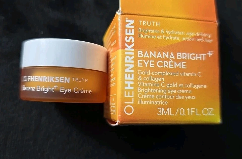 全新 全新带盒 OLEHENRIKSEN Truth 香蕉亮眼霜 旅行装 迷你 3 毫升/0.1 盎司 — 第 1/1 张图片