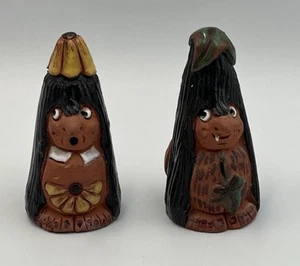 Norwegische Wichtel Kunstkeramik Adam & Eva Big Foot Troll Puppe Lot 60er Jetmund - Bild 1 von 12