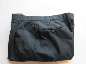 Brooks Brothers USA Stretch Wool Blend Pleated Cuff Gray Dress Pants Size 36x31 - Picture 1 of 10