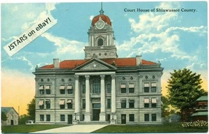 c. 1914 CORUNNA, MI, SHIAWASSEE COUNTY COURT HOUSE POSTCARD - Picture 1 of 1