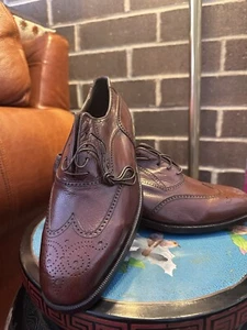 Vintage FLORSHEIM IMPERIAL Herrenschuhe Derby bräunlich burgund 8.5E - Bild 1 von 16