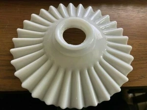 Vintage Hanging Crimpled Lamp Shade Milk Glass - Picture 1 of 8