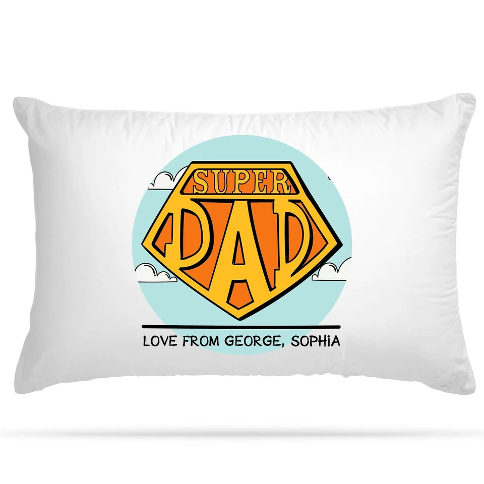 Funda de Cojín PERSONALIZADA Funda de Almohada Mejor Papá Nunca Super Papá Cumpleaños Novedad Foto 1 de 4