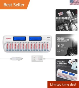 TN438 16-Slot Smart Battery Charger for AA/AAA NiMH/NiCd LCD Display + 16 Pre... - Picture 1 of 10