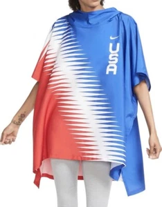 Nike Team USA MARATHONER Hooded Jacket (Repel Poncho) Size S/M Unisex CV0431-657 - Picture 1 of 9