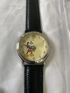 Disney Time Works Mickey Mouse Santa Christmas Star Black Watch New in Box - Picture 1 of 10