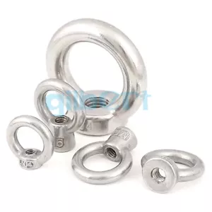 M3 M4 M5 M6 304 Stainless Eye Nut Ring Loop Hole For Cable Rope Marine Lifting - Imagen 1 de 6