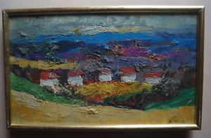 Oil On Wood Abstract Landscape By Painter HERMAN ( ARMAND KRAEMER ) - Picture 1 of 7