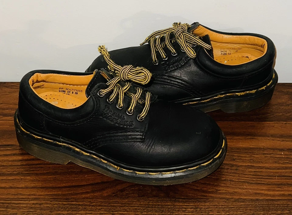 Vintage Dr. Martens Kids Shoes US 12 9496 Black Leather Oxfords Doc - Image 1 of 4