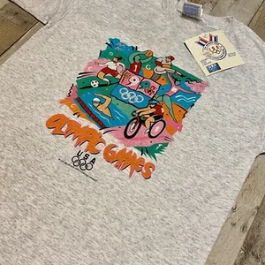 Camicia vintage olimpica Atlanta 1996 giochi Hanes Y XL design raro nuovissima! - Foto 1 di 7
