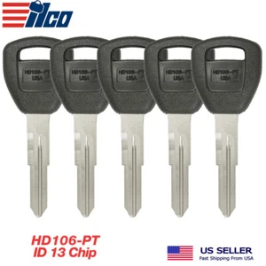 5X Llave de transpondedor ILCO para chip Honda Acura HD106-PT Megamos ID 13 - Imagen 1 de 1
