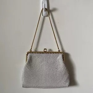 Dark Lane vintage Glomesh white clutch bag - Picture 1 of 4