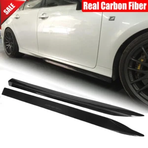 Carbon Fiber Side Skirt Extension Lip Fit for Lexus GS350 F-Sport Bumper 2012-15 - Picture 1 of 12
