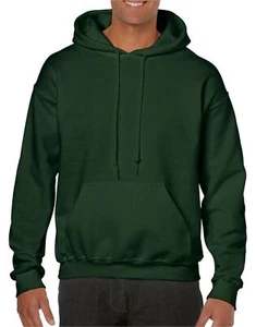 Forest Green Adult Gildan Plain Pullover Hooded Sweatshirt Unisex hoodie top - Picture 1 of 3