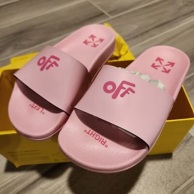 Pink Fuchsia Slides “OFF WHITE” EU Size 31 US Size 13T — 第 1/4 张图片