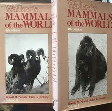Walker's Mammals of the World 4th edition Vols I & II, 1983, Dust Jacket, Nowak