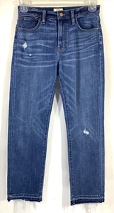 J.CREW Size 26 Vintage straight jeans in Rhodes wash with raw hem F8024 - Picture 1 of 8