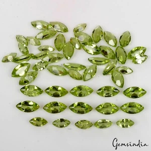Natural Peridot 22.00Ct Finest Green 5-8mm Marquise Cut Sparkling Loose Gems Lot - Picture 1 of 4