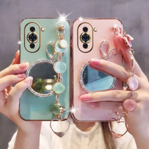 Best For Samsung Galaxy Luxury Diamond MIRROR BUNNY Bling Soft Plated Cover Case - Picture 1 of 11