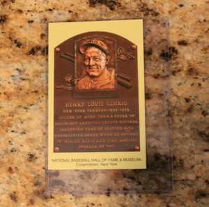 LOUIS LOU GEHRIG PUD GALVIN COOPERSTOWN HALL OF FAME POSTCARD CARD 