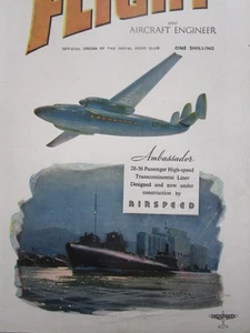 7/1946 PUB AIRSPEED AMBASSADOR TRANSCONTINENTAL LINER WOOTTON COVER ORIGINAL AD - Imagen 1 de 1
