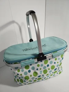 Pampered Chef Picnic Basket Cooler Bag Collapsible Polka-dots - Rare - Picture 1 of 13