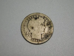 OLD US COINS 1895 S 10 CENTS ONE SILVER BARBER DIME - Imagen 1 de 7